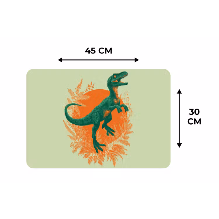 Placemat - 6 stuks - Dinosaurus - Groen - Planten - Cirkel — 3