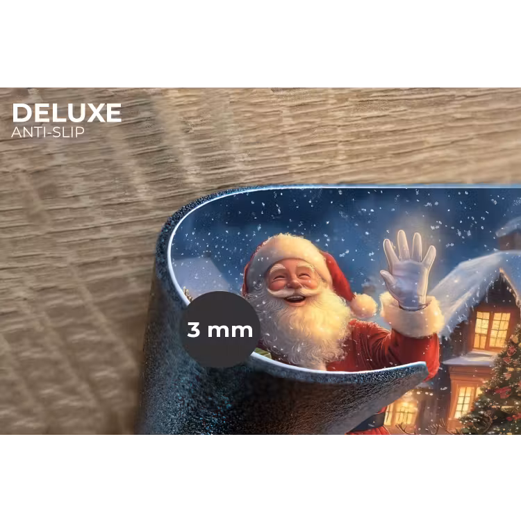 Placemat - 6 stuks - Kerstman - Dorp - Hert - Donker — 4