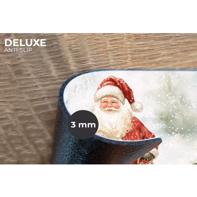 Placemat - 6 stuks - Kerstman- Winter - Sneeuw - Wit - Rood — 4