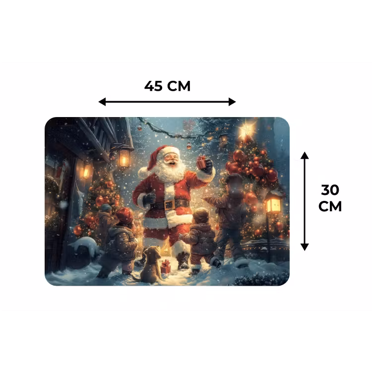 Placemat - 6 stuks - Kerstvreugde - Sneeuw - Kleurrijk — 3