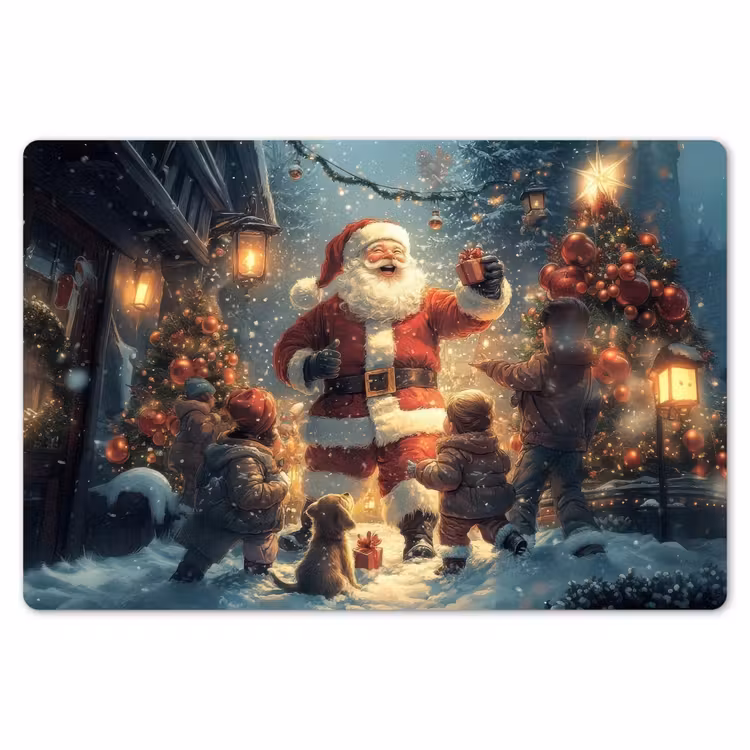 Placemat - 6 stuks - Kerstvreugde - Sneeuw - Kleurrijk — 7