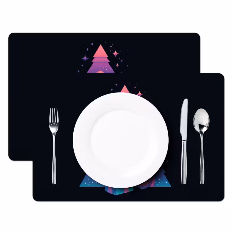 Placemat - 6 stuks - Retro - Kerstman - Rendieren - Kerstboom — 2