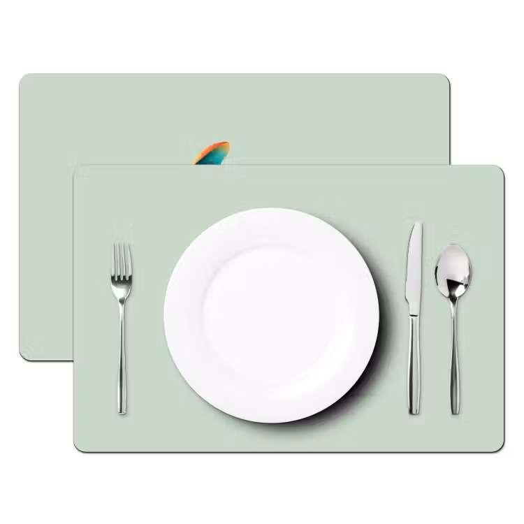 Placemat - 6 stuks - Staart - Dino - Minimalistisch - Blauw — 2