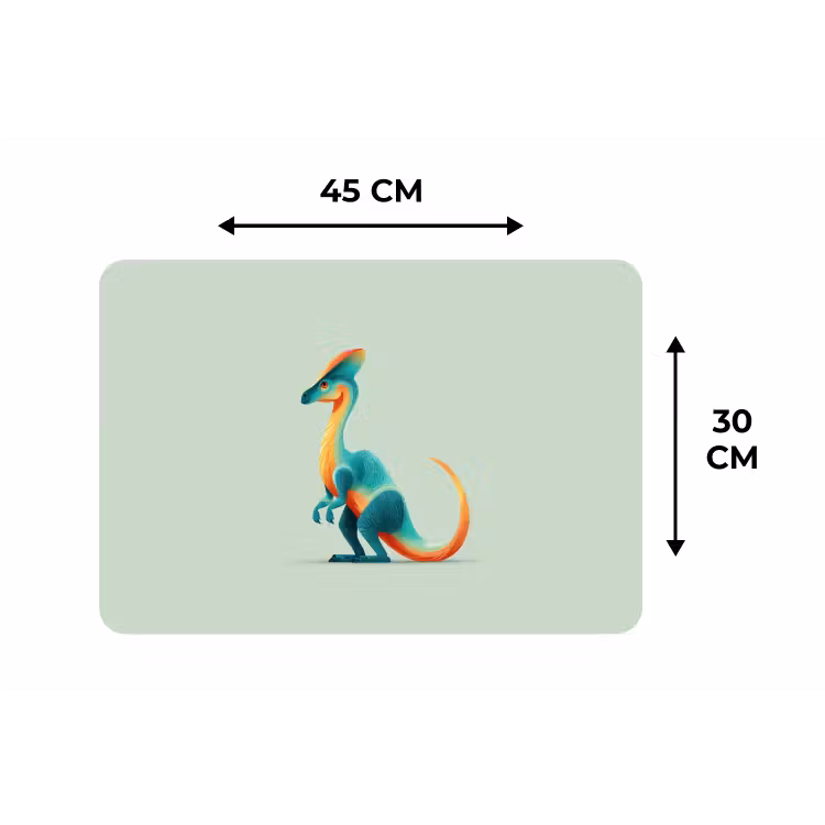 Placemat - 6 stuks - Staart - Dino - Minimalistisch - Blauw — 3
