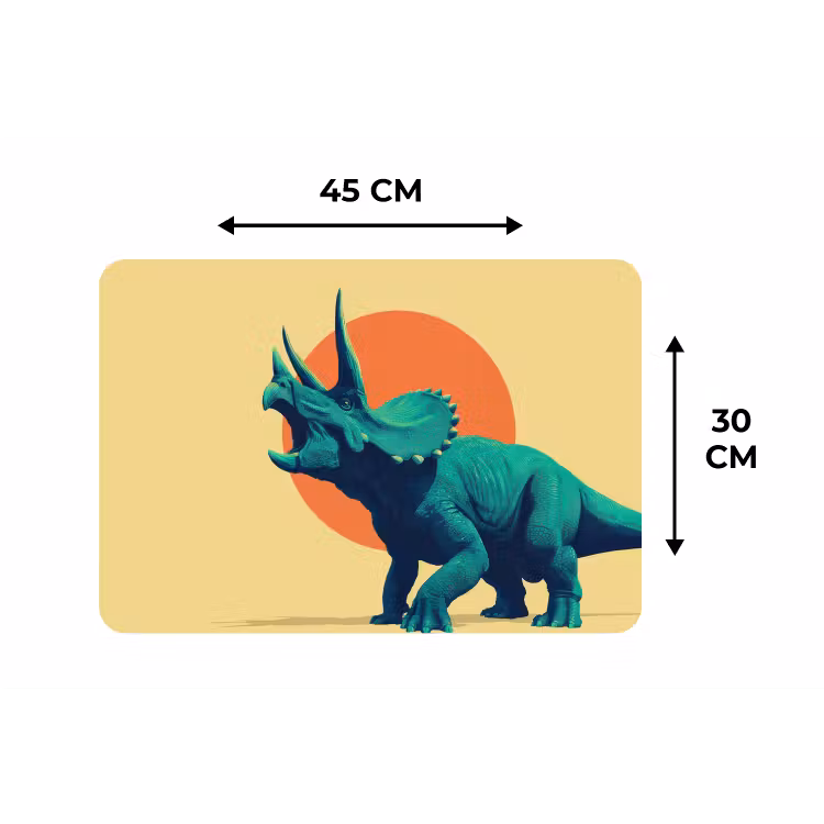 Placemat - 6 stuks - Triceratops - Cirkel - Oranje - Hoorns — 3