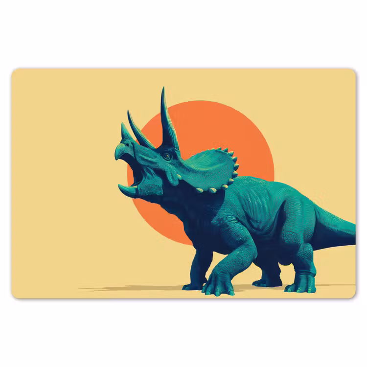 Placemat - 6 stuks - Triceratops - Cirkel - Oranje - Hoorns — 7