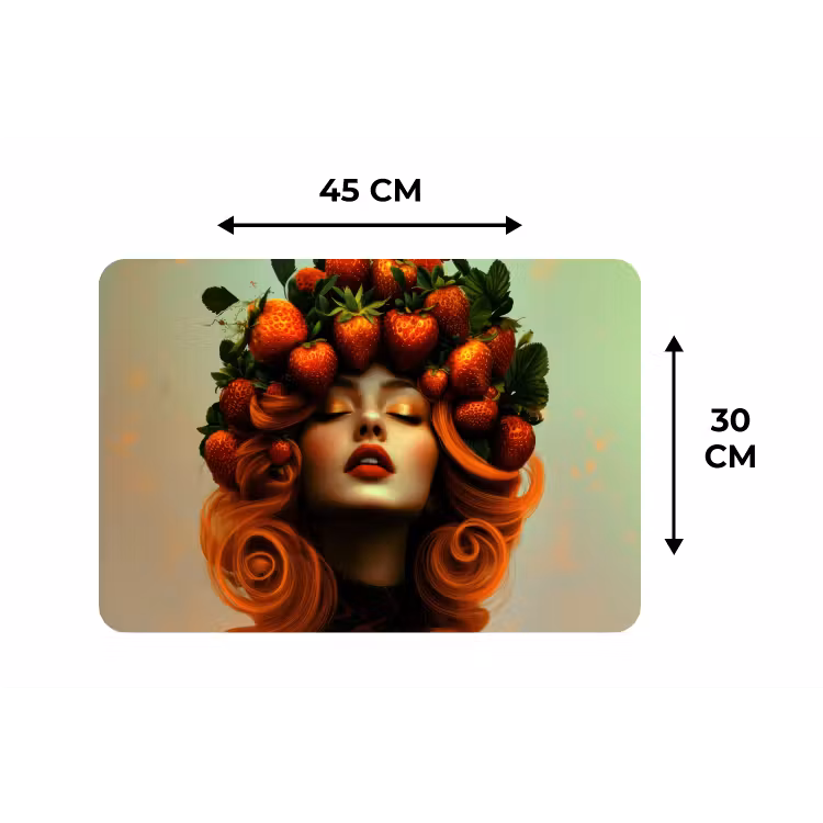 Placemat - 6 stuks - Vrouw - Aardbeien - Kroon — 3