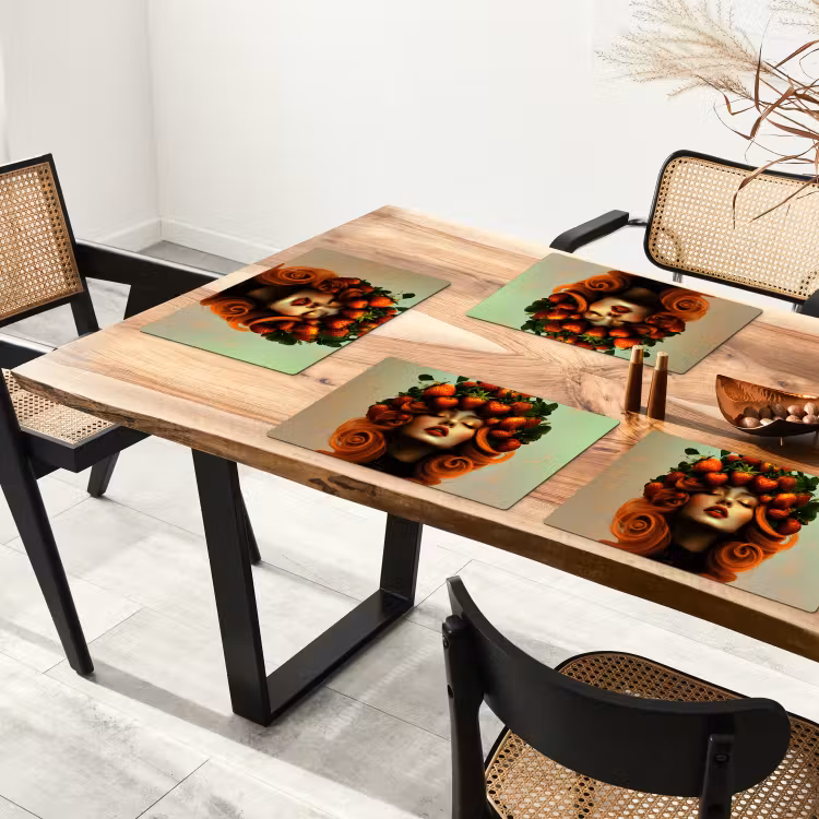Placemat - 6 stuks - Vrouw - Aardbeien - Kroon — 5