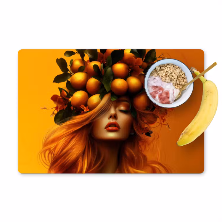 Placemat - 6 stuks - Vrouw - Citroenen - Bloesem - Geel — 1