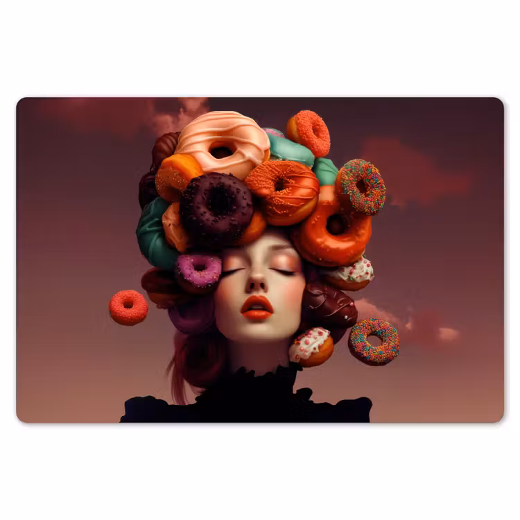 Placemat - 6 stuks - Vrouw - Donuts - Kleurrijk — 7