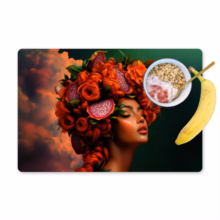 Placemat - 6 stuks - Vrouw - Drankenfruit - Rozen — 1