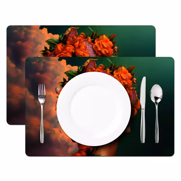 Placemat - 6 stuks - Vrouw - Drankenfruit - Rozen — 2