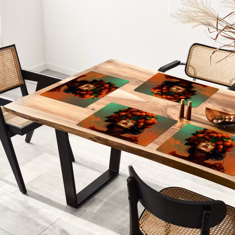Placemat - 6 stuks - Vrouw - Frambozen - Bladeren — 5