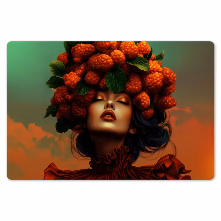 Placemat - 6 stuks - Vrouw - Frambozen - Bladeren — 7