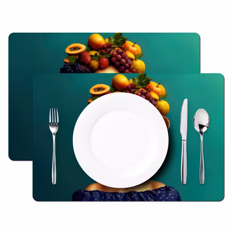Placemat - 6 stuks - Vrouw - Hoodtooi - Tropisch - Fruit - Druiven — 2
