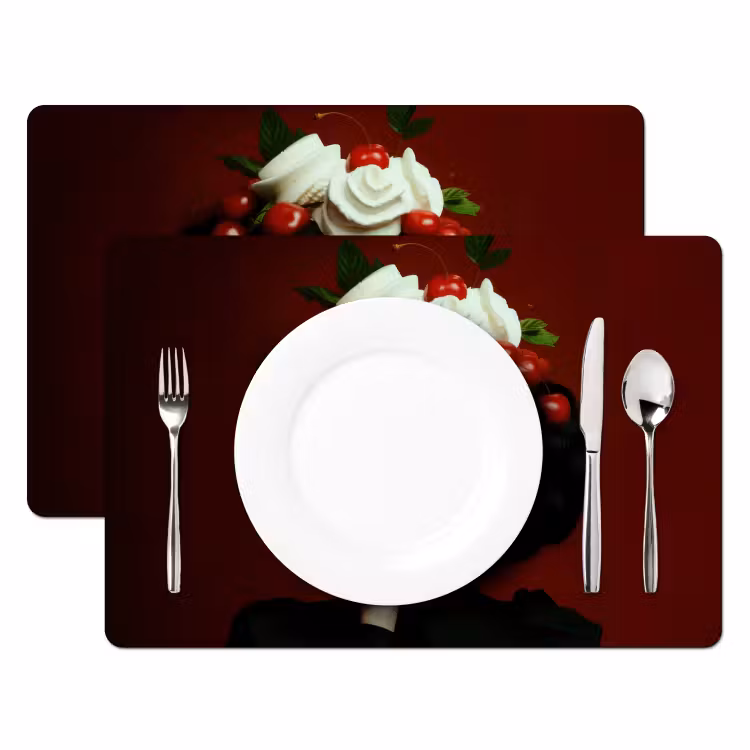 Placemat - 6 stuks - Vrouw - Kersen - Slagroom — 2