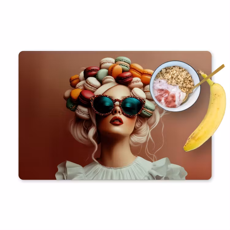 Placemat - 6 stuks - Vrouw - Macarons - Bril — 1