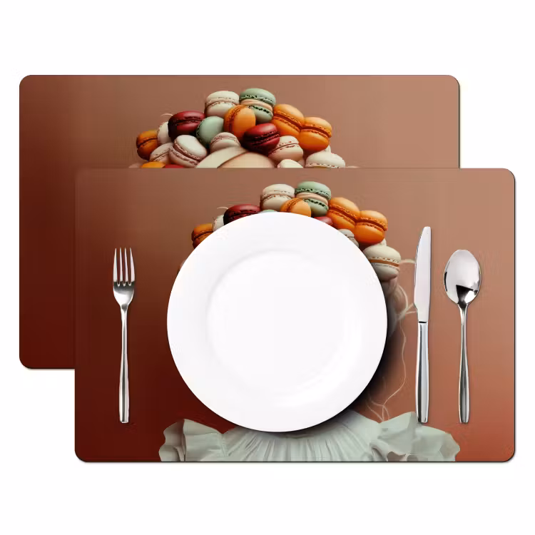 Placemat - 6 stuks - Vrouw - Macarons - Bril — 2