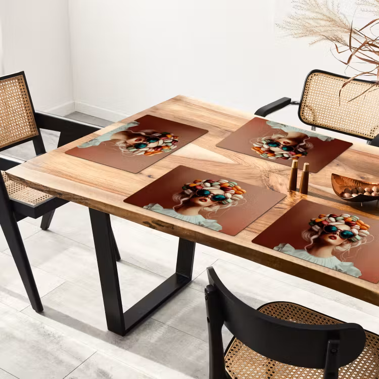 Placemat - 6 stuks - Vrouw - Macarons - Bril — 5