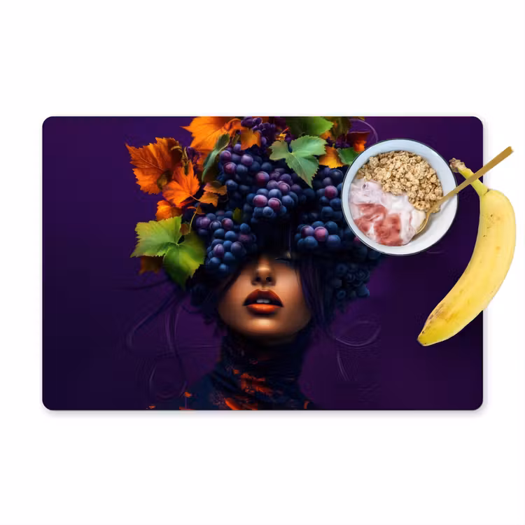 Placemat - 6 stuks - Vrouw - Paars - Druiven — 1