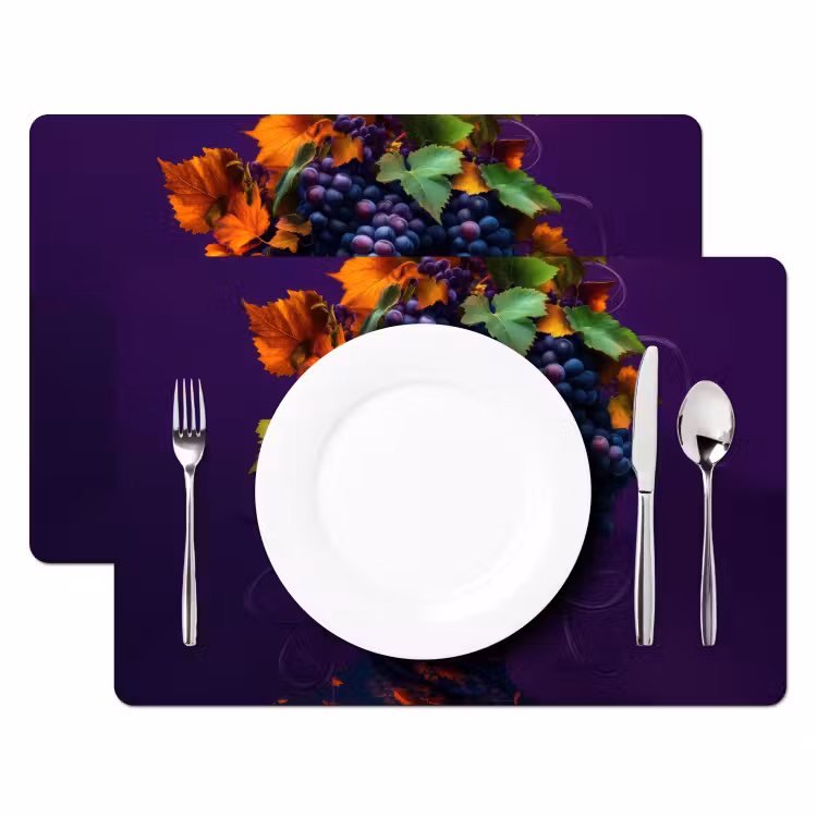 Placemat - 6 stuks - Vrouw - Paars - Druiven — 2