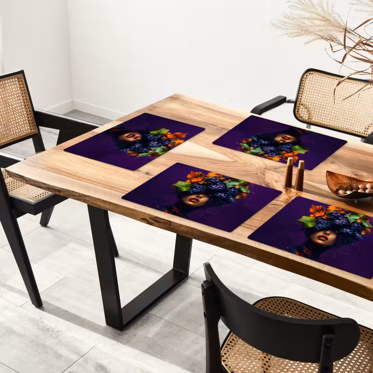 Placemat - 6 stuks - Vrouw - Paars - Druiven — 5