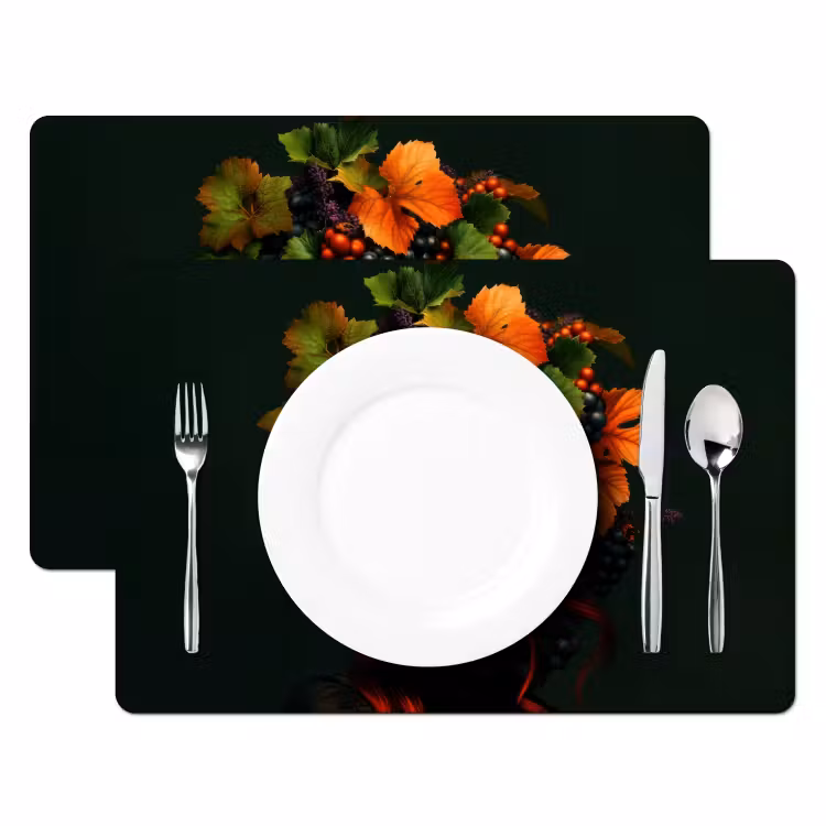 Placemat - 6 stuks - Vrouw - Rood - Groen - Druiven — 2