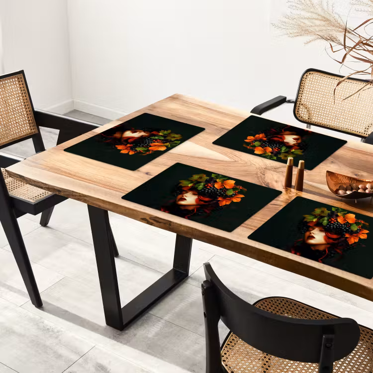 Placemat - 6 stuks - Vrouw - Rood - Groen - Druiven — 5