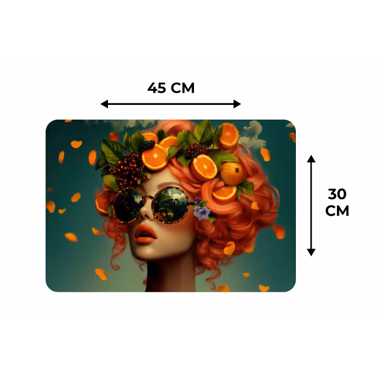 Placemat - 6 stuks - Vrouw - Sinaasappel - Bessen - Oranje — 3