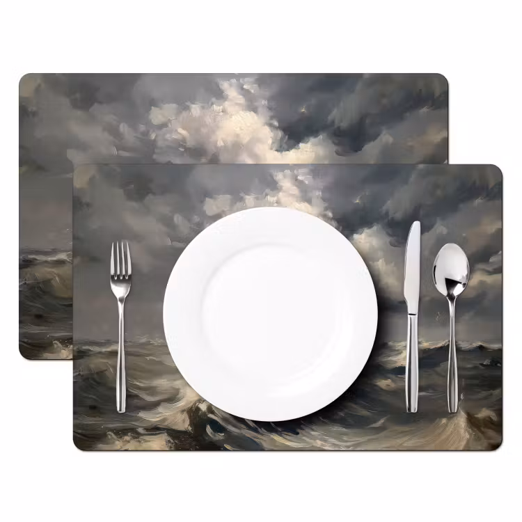 Placemat - 6 stuks - Vuurtoren - Golven - Storm — 2