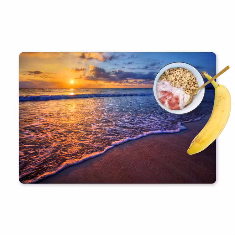 Placemat - 6 stuks - Zee - Strand - Zonsondergang - Wolken - Horizon — 1
