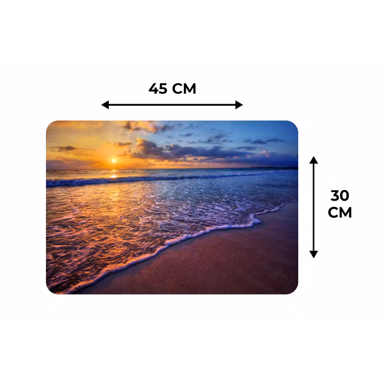 Placemat - 6 stuks - Zee - Strand - Zonsondergang - Wolken - Horizon — 3