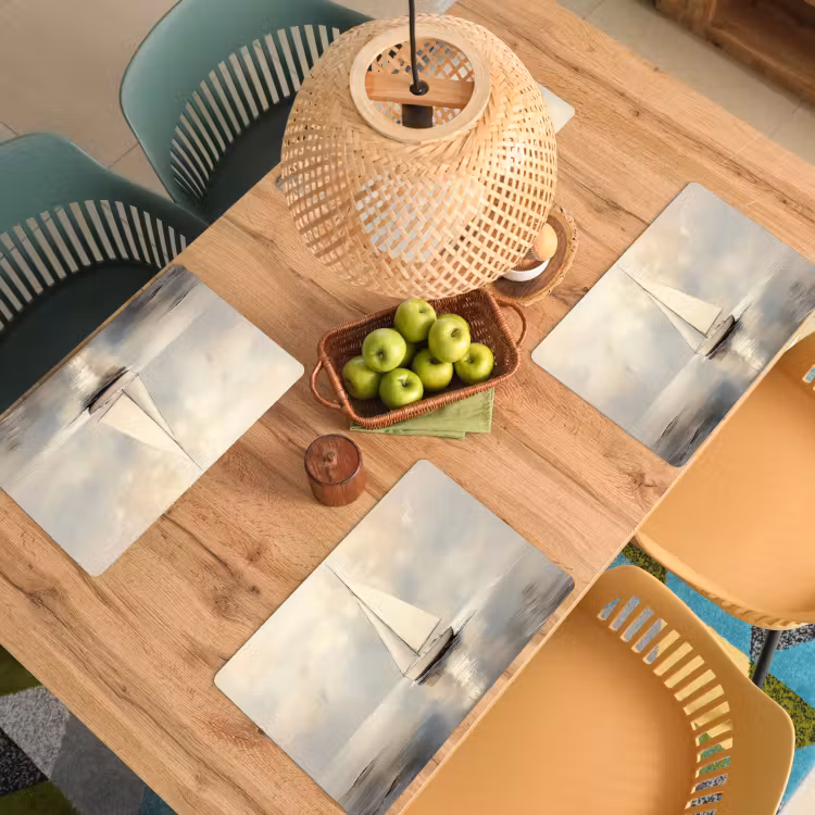 Placemat - 6 stuks - Zeilschip - Zee - Bewolkt — 6