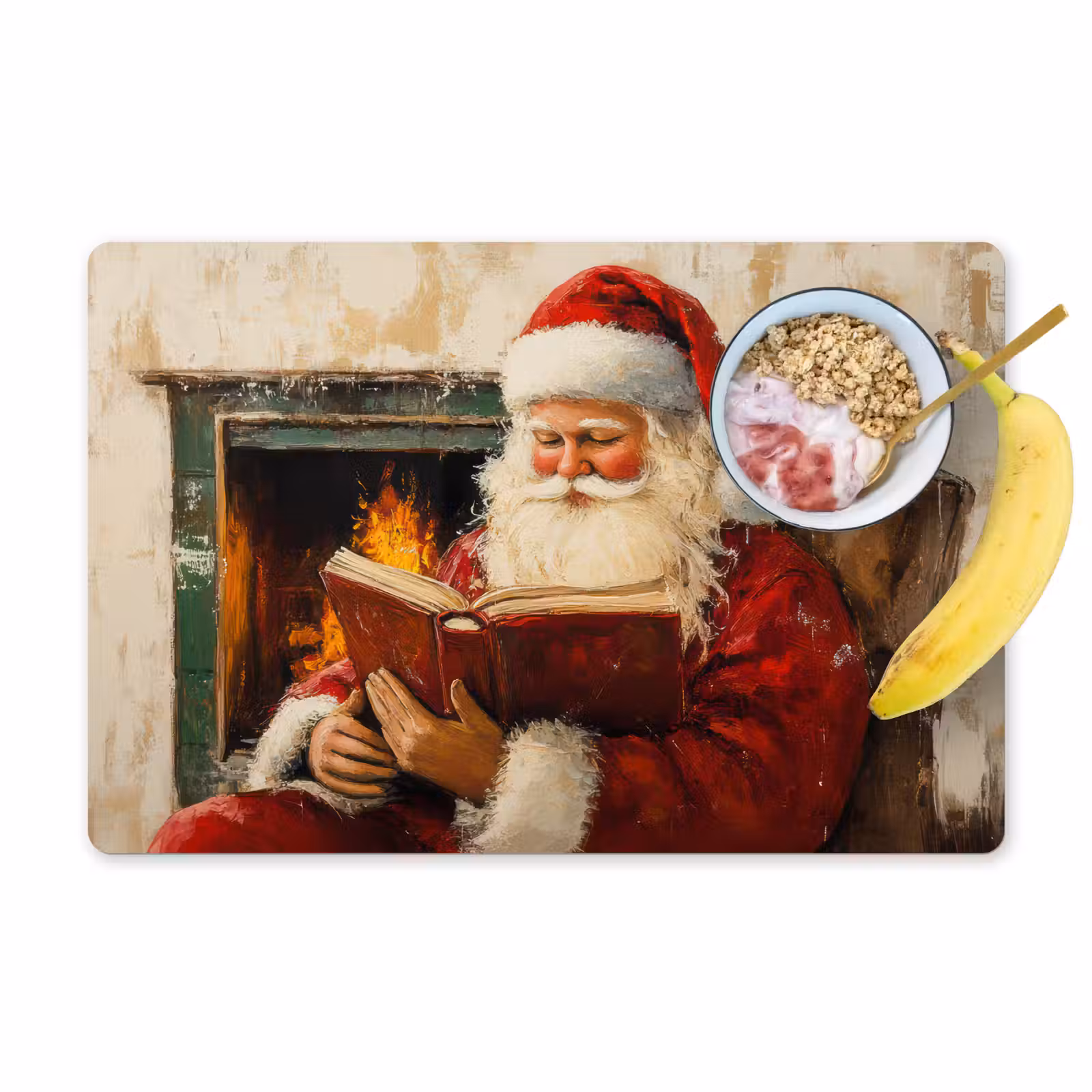Placemat - 6 stuks - Kerst - Kerstman - Winter - Open Haard — 1