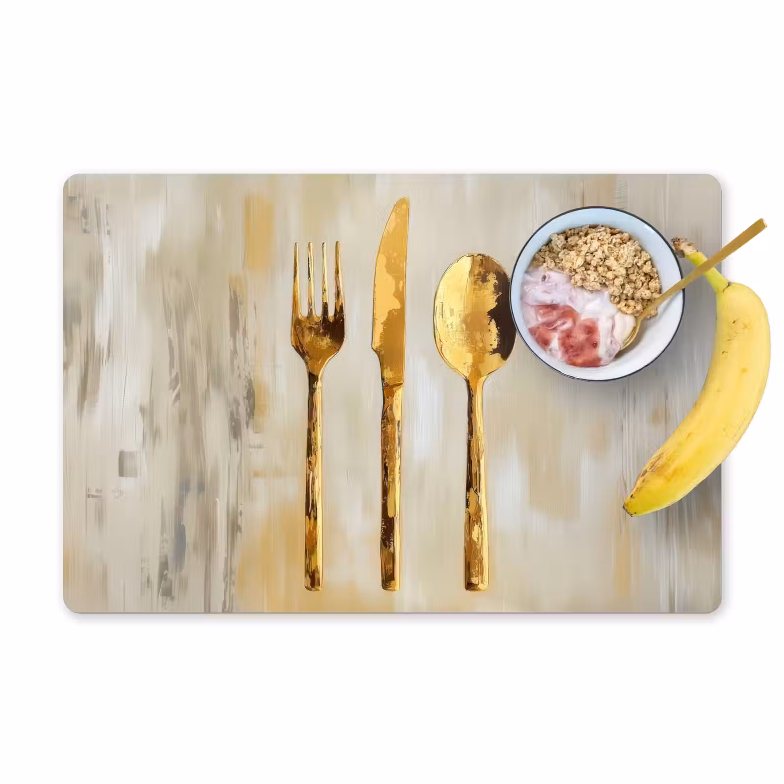 Placemat - 6 stuks - Verf - Goud - Bestek — 1