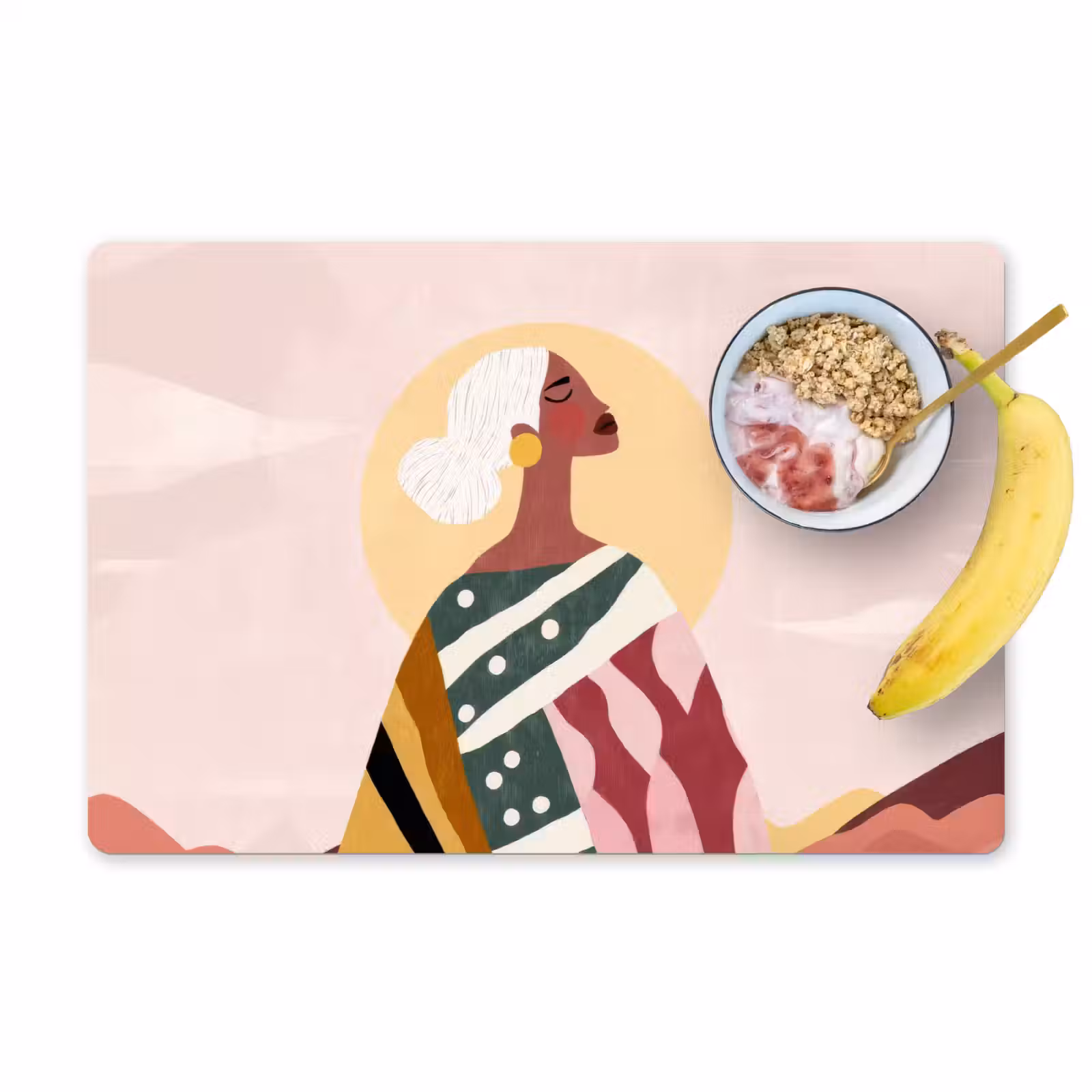 Placemat - 6 stuks - Vrouw - Zon - Kleurrijk — 1