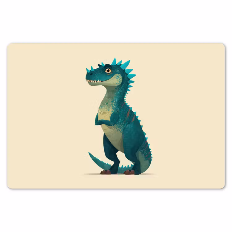 Placemat - 6 stuks - Dinosaurus - Turquoise - Stekels — 7