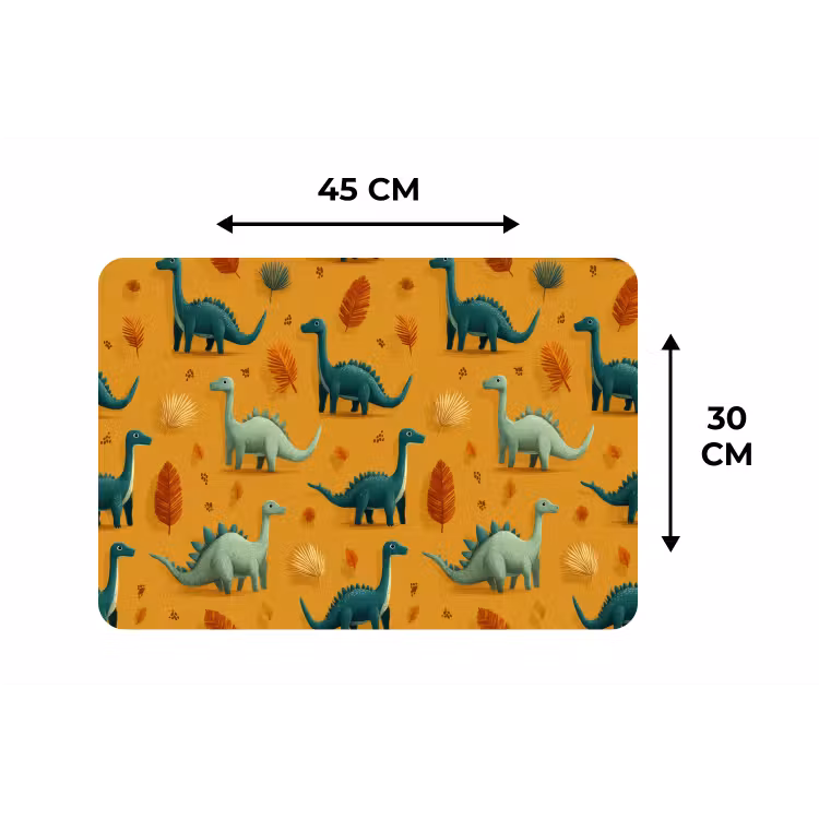 Placemat - 6 stuks - Dinosaurussen - Stekels - Herfstbladeren - Bruin — 3