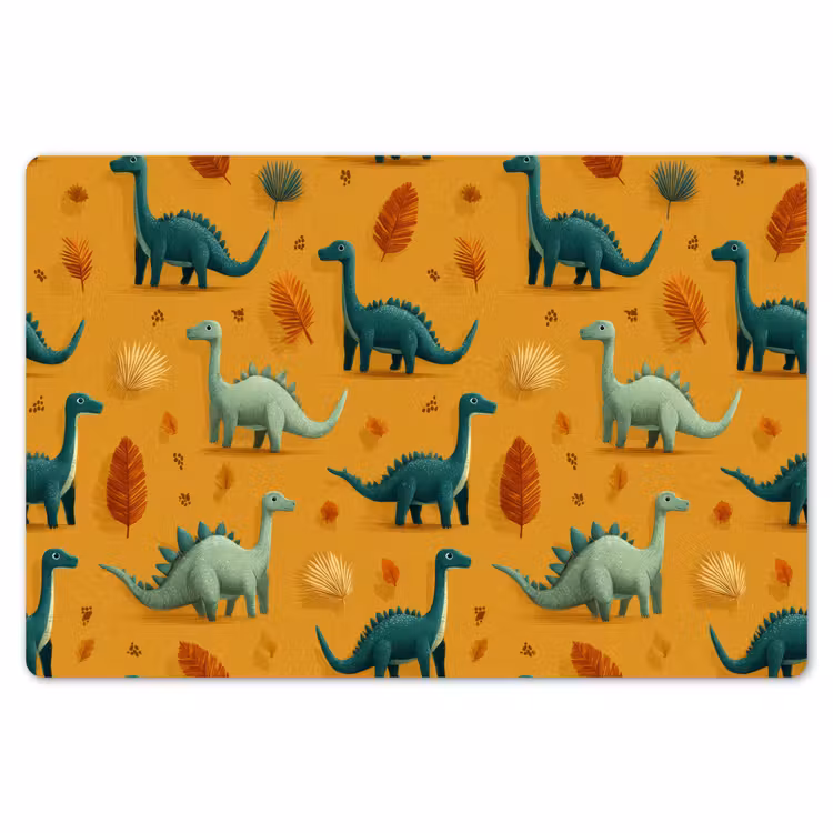 Placemat - 6 stuks - Dinosaurussen - Stekels - Herfstbladeren - Bruin — 7