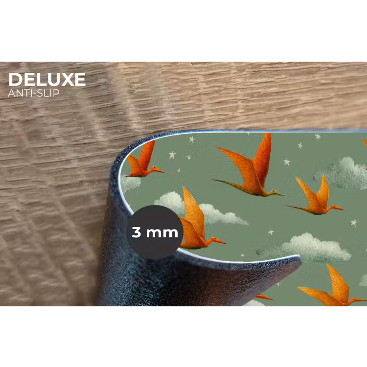 Placemat - 6 stuks - Dinosaurussen - Wolken - Sterren - Oranje — 4