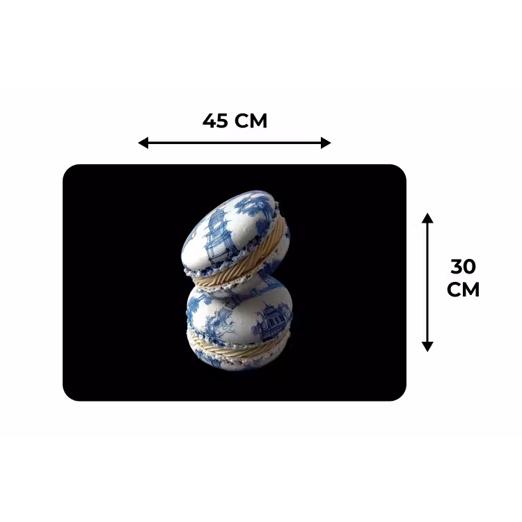 Placemat - 6 stuks - Eten - Macarons - Delfts blauw - Koekjes — 3