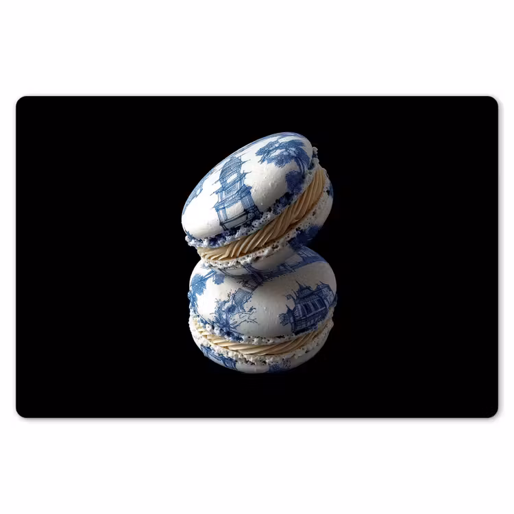 Placemat - 6 stuks - Eten - Macarons - Delfts blauw - Koekjes — 7