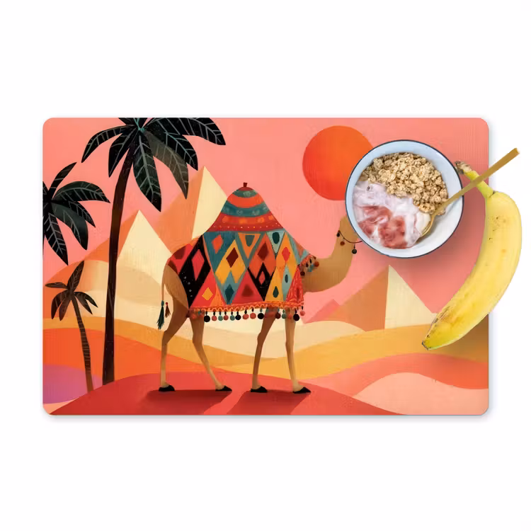 Placemat - 6 stuks - Kameel - Pyramides - Rode zon — 1