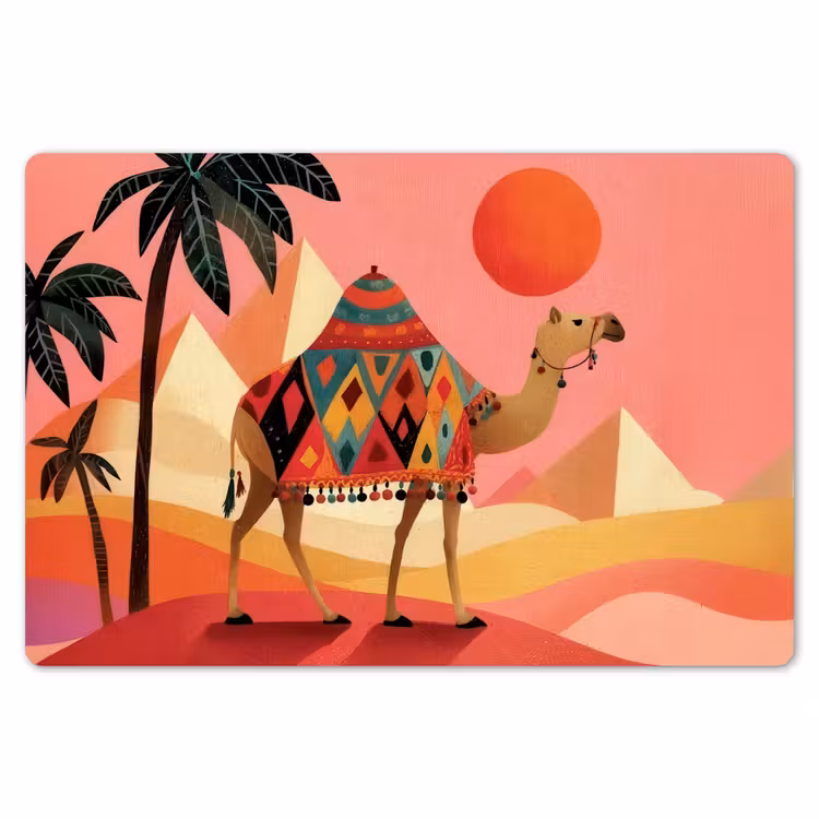 Placemat - 6 stuks - Kameel - Pyramides - Rode zon — 7