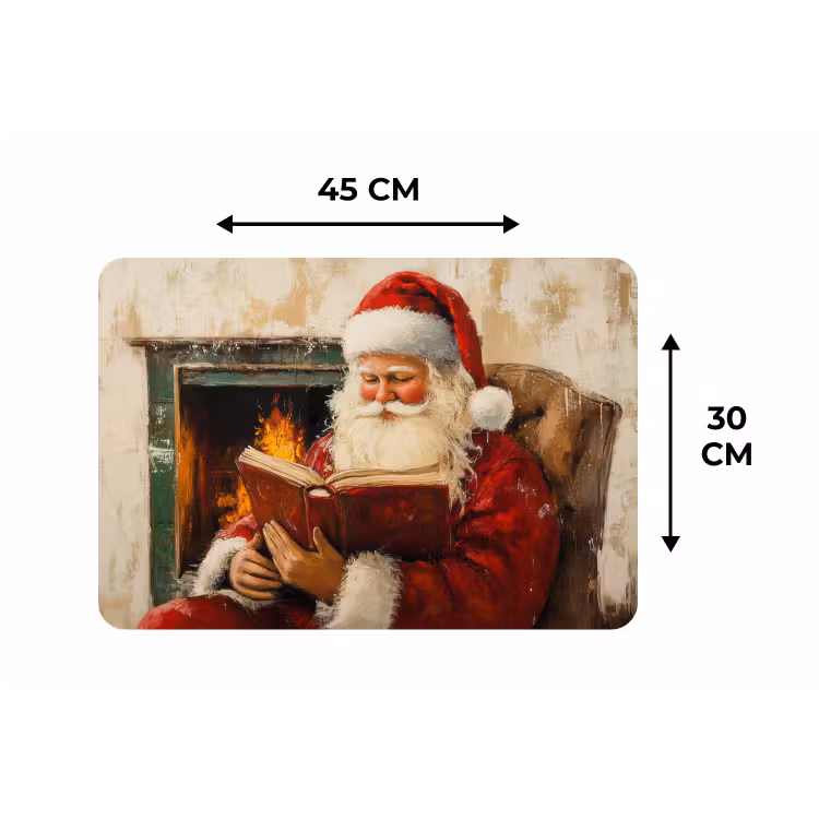 Placemat - 6 stuks - Kerst - Kerstman - Winter - Open Haard — 3