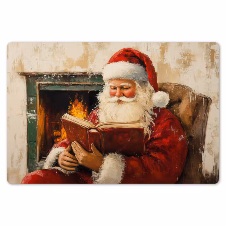 Placemat - 6 stuks - Kerst - Kerstman - Winter - Open Haard — 7