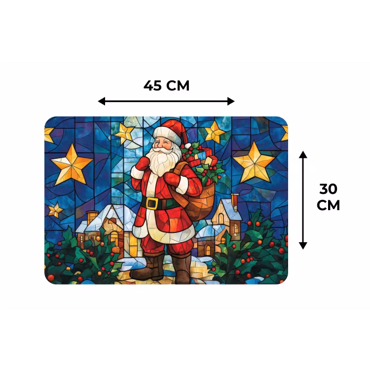 Placemat - 6 stuks - Kerstman - Glas - Kleurrijk — 3