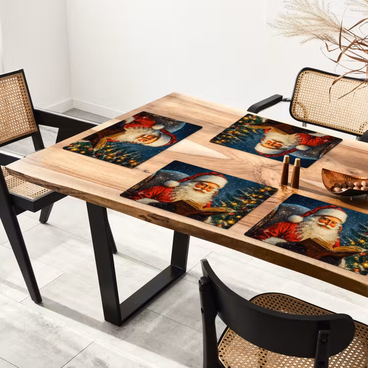 Placemat - 6 stuks - Kerstman - Kerst - Winter - Kerstboom — 5