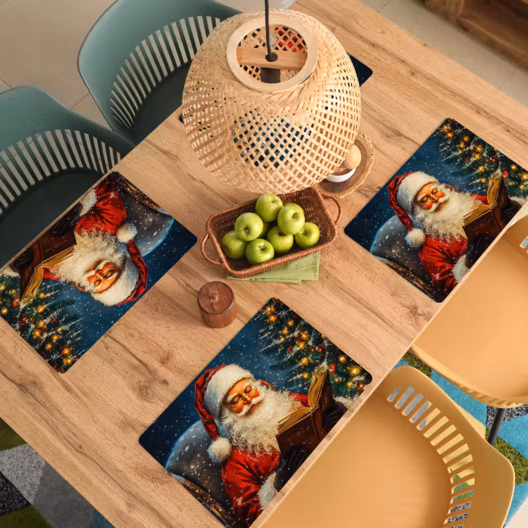 Placemat - 6 stuks - Kerstman - Kerst - Winter - Kerstboom — 6