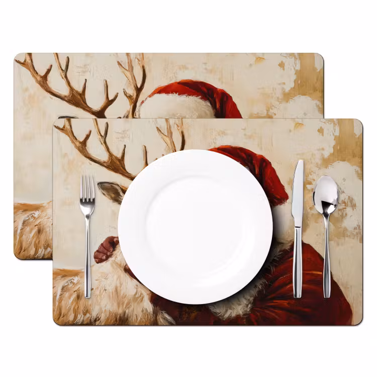 Placemat - 6 stuks - Kerstman - Rendier - Kerst - Christmas — 2